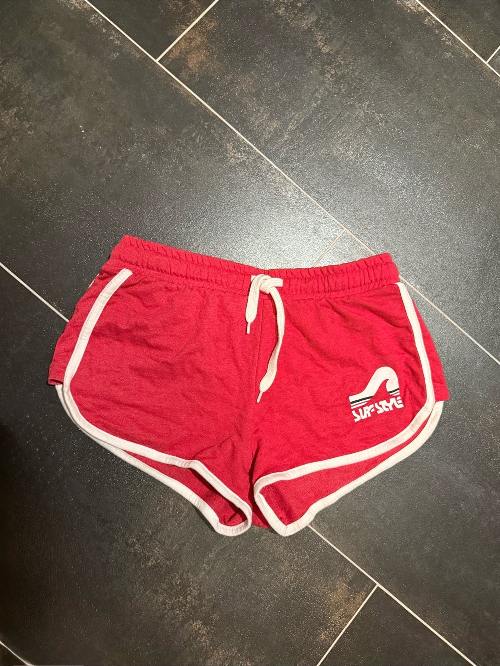 Red Cotton Surf Style Comfy Booty Shorts - Size Medium